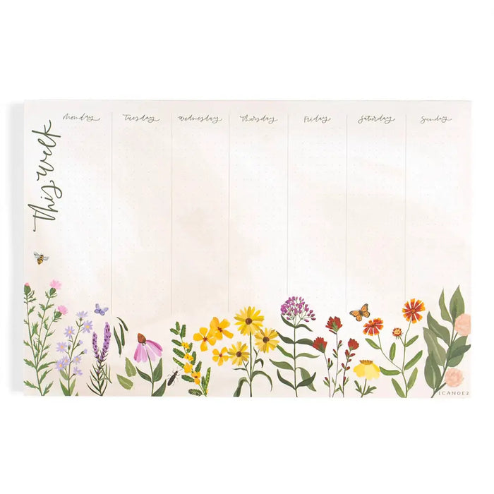 Wildflower Botanicals Weekly Desk Notepad - 510625