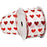 Wired Glittered Satin Valentines Ribbon - Cherished Hearts