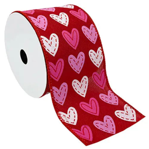 Wired Valentines Ribbon - Country Hearts - Single Roll