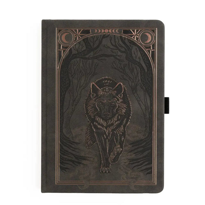 Wolf in the Night | Notebook - B6: 112 Pages / White Dot