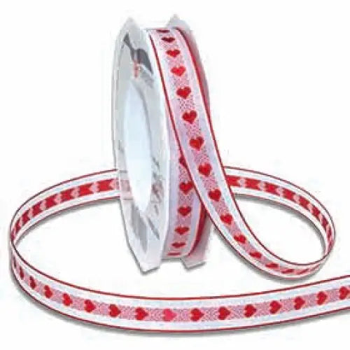 Woven Jacquard Valentines Ribbon - Hearts - 49915/20-619