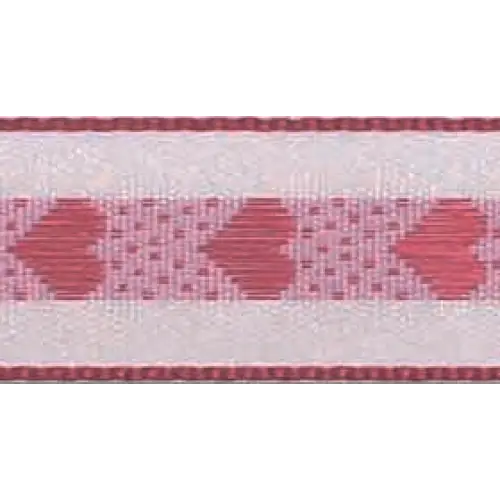 Woven Jacquard Valentines Ribbon - Hearts - Single Roll