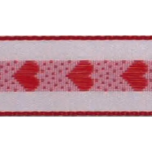 Woven Jacquard Valentines Ribbon - Hearts - Single Roll