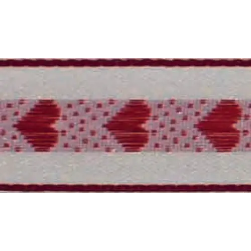 Woven Jacquard Valentines Ribbon - Hearts - Single Roll