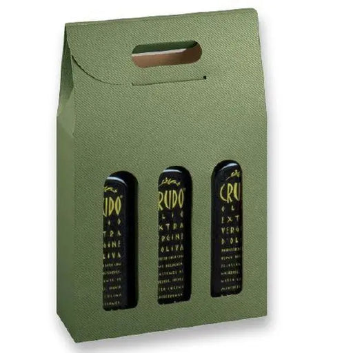 12 oz. Sage 3 Bottle Olive Oil/Beer Carrier - 7-7/8 x 2-1/2 x 13-1/4  (375 ml)  50/cs - Mac Paper Supply