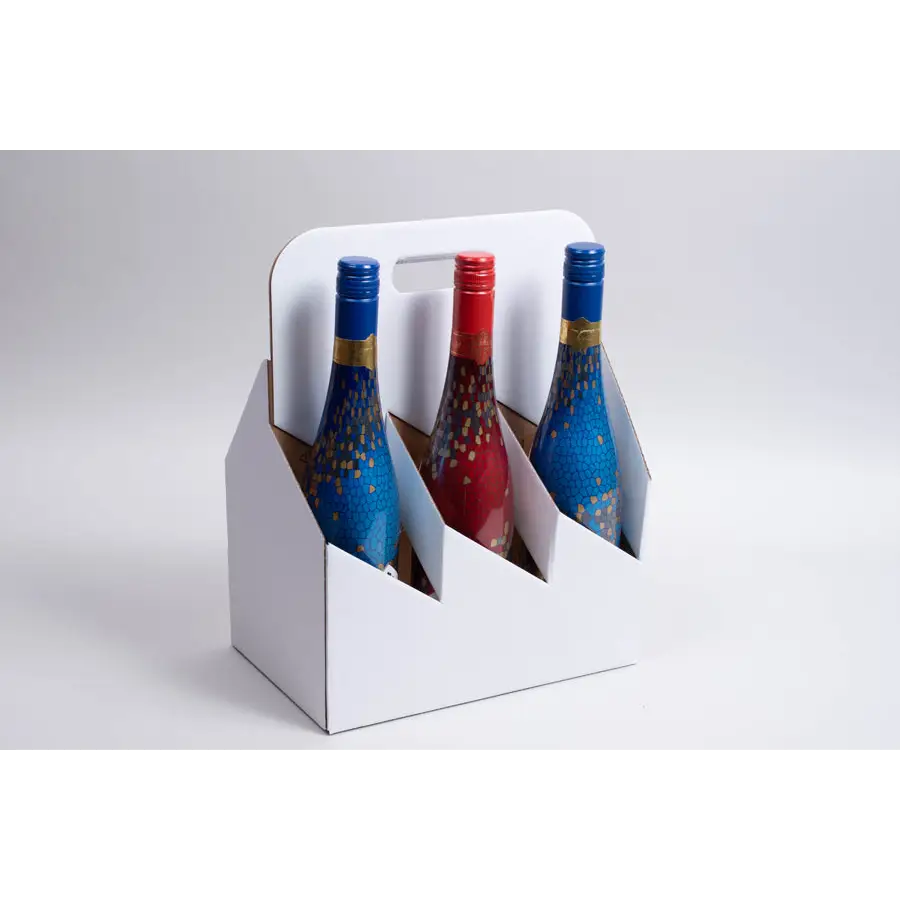 6 Bottle Wine Carrier Open Style White — Mac Paper