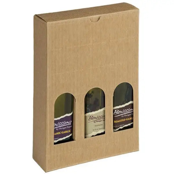 Avana Tall (200 ml) 3 Bottle Olive Oil Box - 6-11/16 x 2-3/16 x 9-7/16    50/cs - Mac Paper Supply