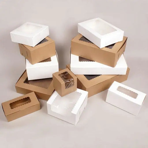 Bakery Boxes - Windowed - Kraft - Mac Paper Supply