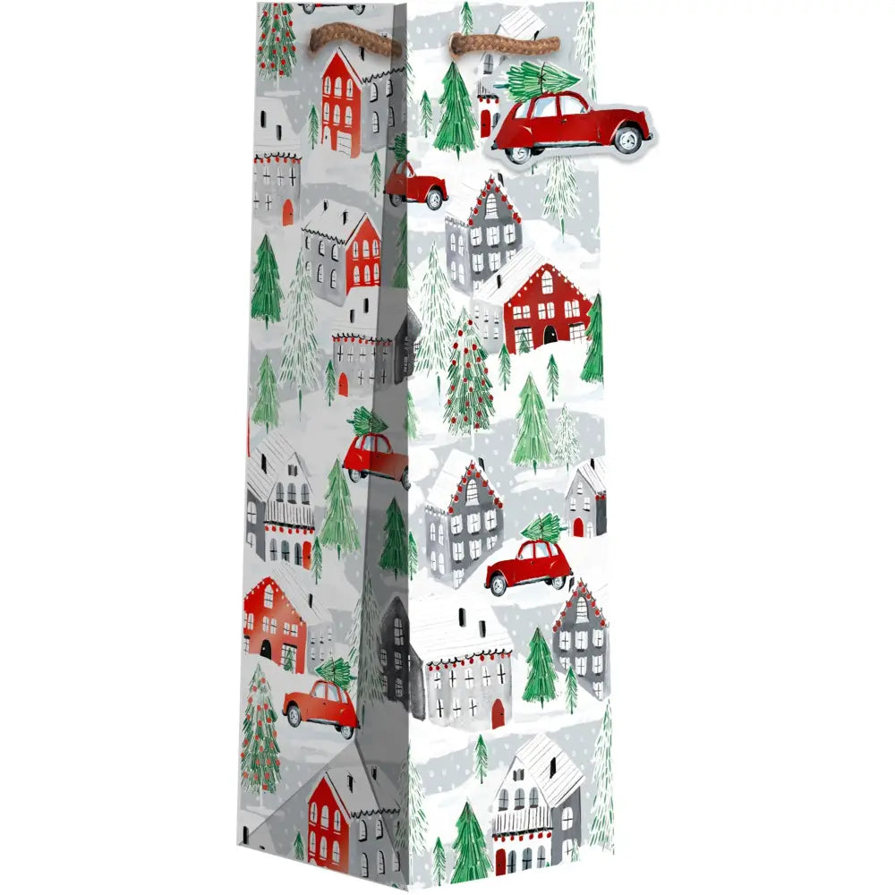 Bottle Tote - Christmas Town - 6 Count - XBT756