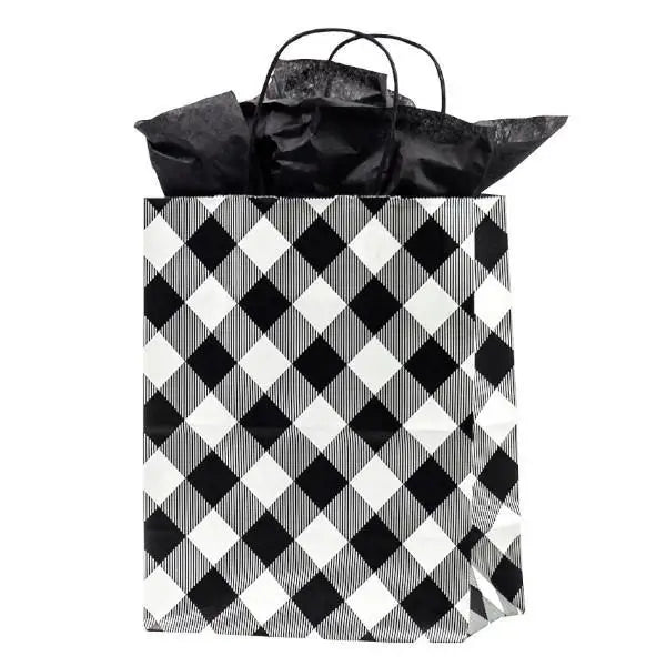 Buffalo Plaid Paper Shopping Bags - Mac Paper Supply