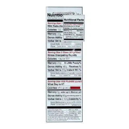 Euro Tote - Bottle - Nutritional Facts - Mac Paper Supply