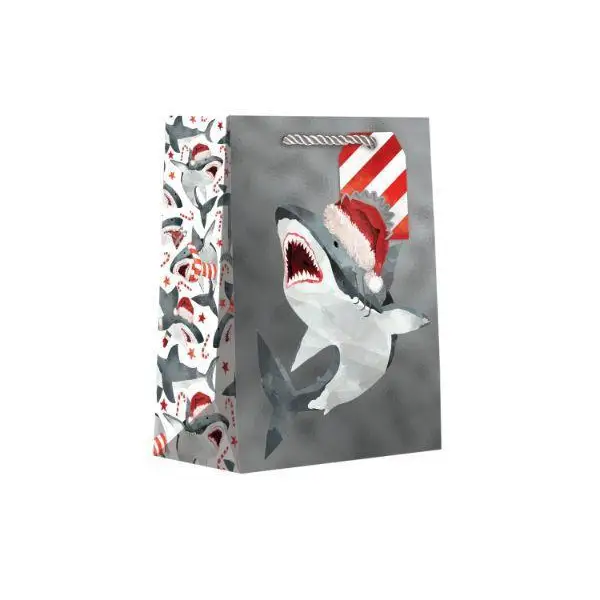 Euro Tote - Medium - Christmas Shark - Mac Paper Supply