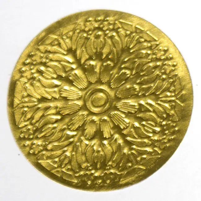 Floret Embossed Medallion Seal with Adhesive Back - Mac Paper Supply