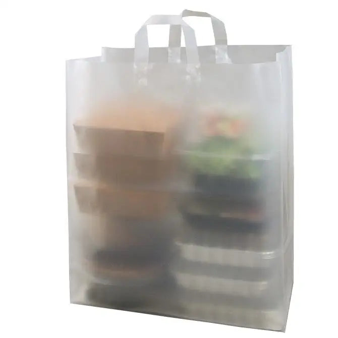Food Service Frosted Shopping Bags - Mac Paper Supply