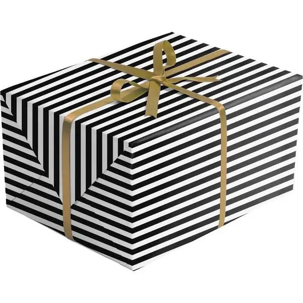 Gift Wrap - Black White Stripe - Mac Paper Supply