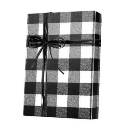 Gift Wrap - Buffalo Plaid Black/White - Mac Paper Supply