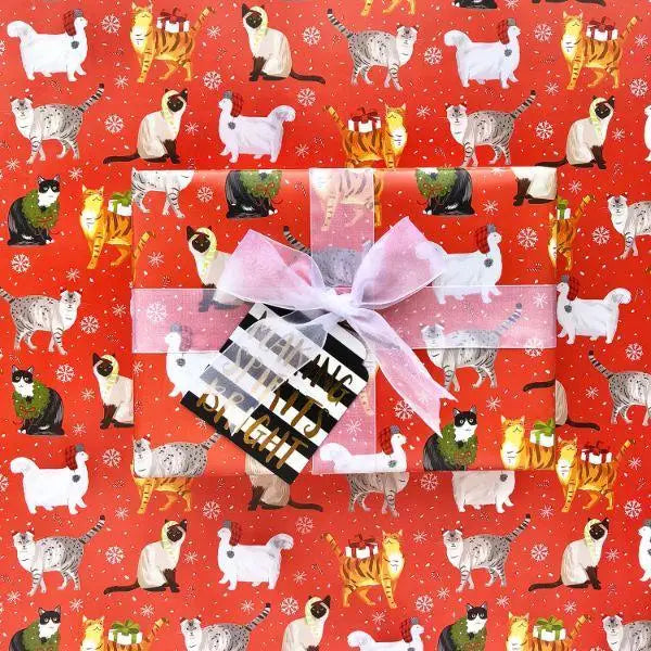 Gift Wrap - Christmas Cats (Recycled Fiber) - Mac Paper Supply