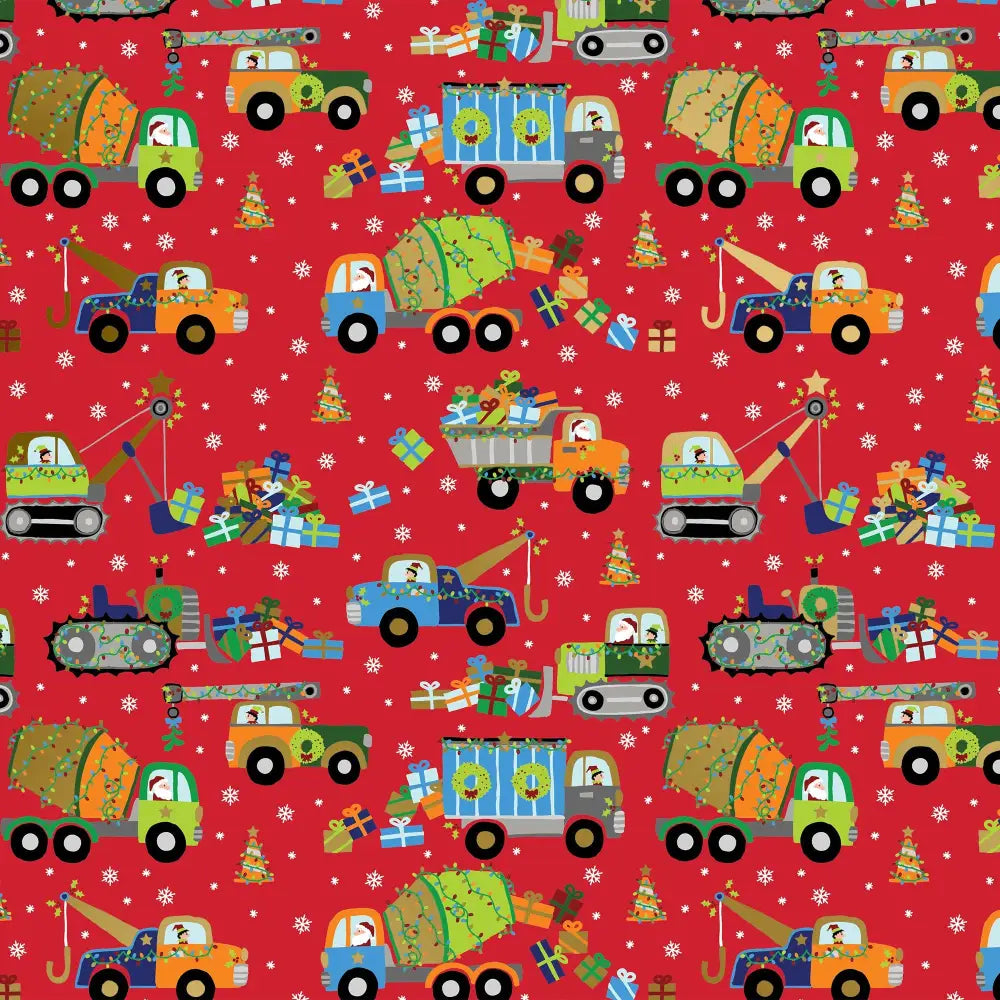 Gift Wrap - Christmas Construction (Recycled Fiber) - QR 24 