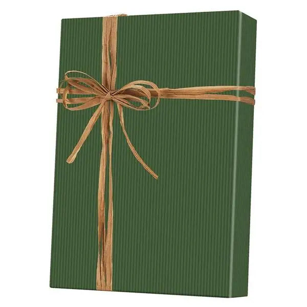 Gift Wrap - Dark Green on Kraft - Mac Paper Supply