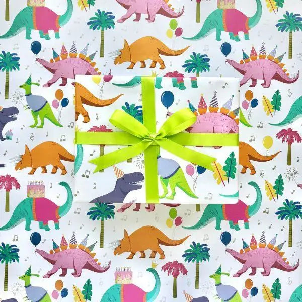 Gift Wrap - Dino Party (Recycled Fiber) - Mac Paper Supply