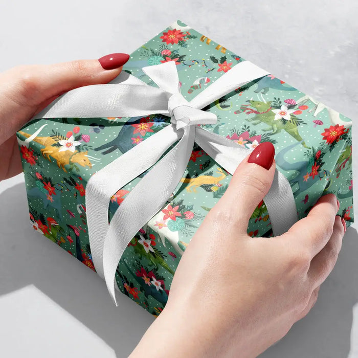 Gift Wrap - Festive Dinosaurs(Recycled Fiber) - QR 24 x 208 