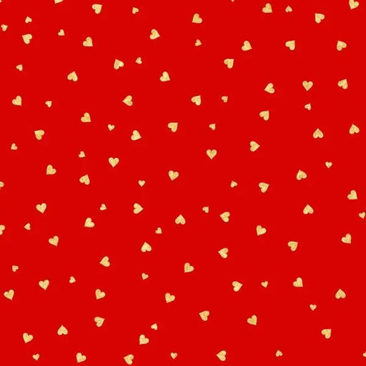 Gift Wrap - Gold Red Hearts - Mac Paper Supply