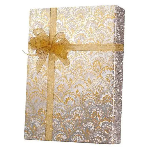 Gift Wrap - Gold & Silver Feathers - Mac Paper Supply