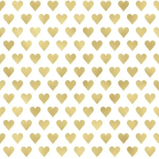 Gift Wrap - Golden Hearts (Metallic Gold Highlight) - Mac Paper Supply