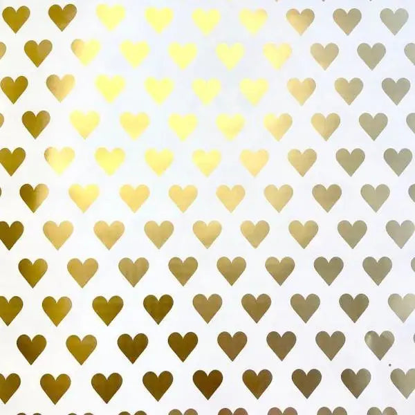 Gift Wrap - Golden Hearts (Metallic Gold Highlight) - Mac Paper Supply
