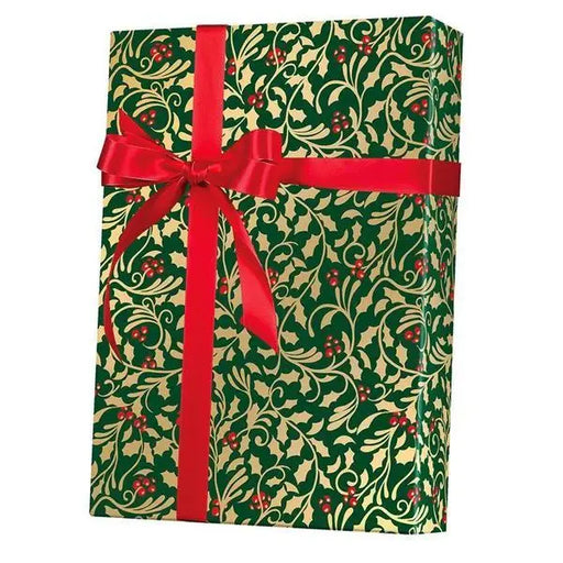 Gift Wrap - Golden Holly - Mac Paper Supply