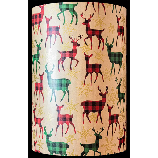Gift Wrap - GW-9328 Plaid deer - 24 X 417’ - GW9328-24X417