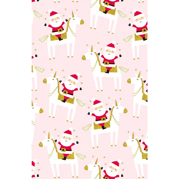 Gift Wrap - GW-9406 Santa’s Pink Unicorn - 24 X 417’ -