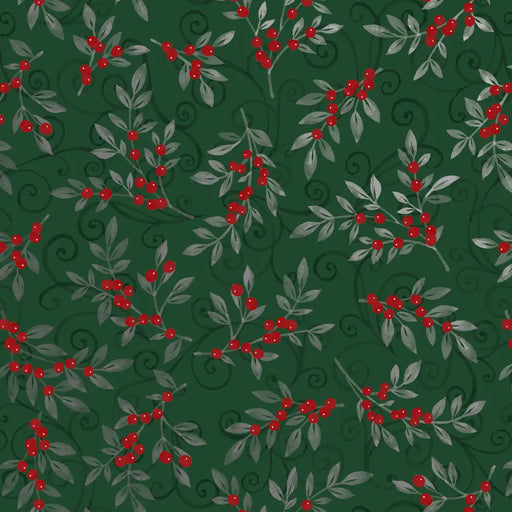 Gift Wrap - Holiday Floral Green (Recycled Fiber) - 