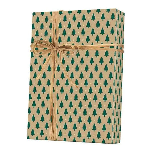 Gift Wrap - Little Trees/Kraft - Mac Paper Supply