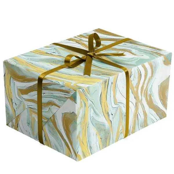 Gift Wrap - Marbelized Mint (Recycled Fiber) - Mac Paper Supply