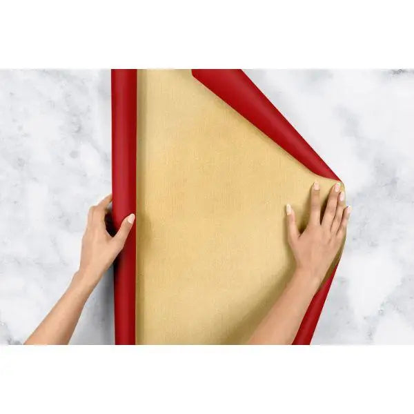 Gift Wrap - Red & Gold Kraft - Mac Paper Supply