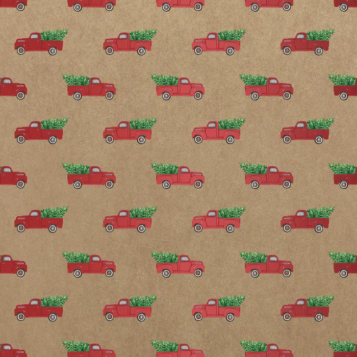 Gift Wrap - Red Pickup Truck (Recycled Fiber) - QR 24 x 208 