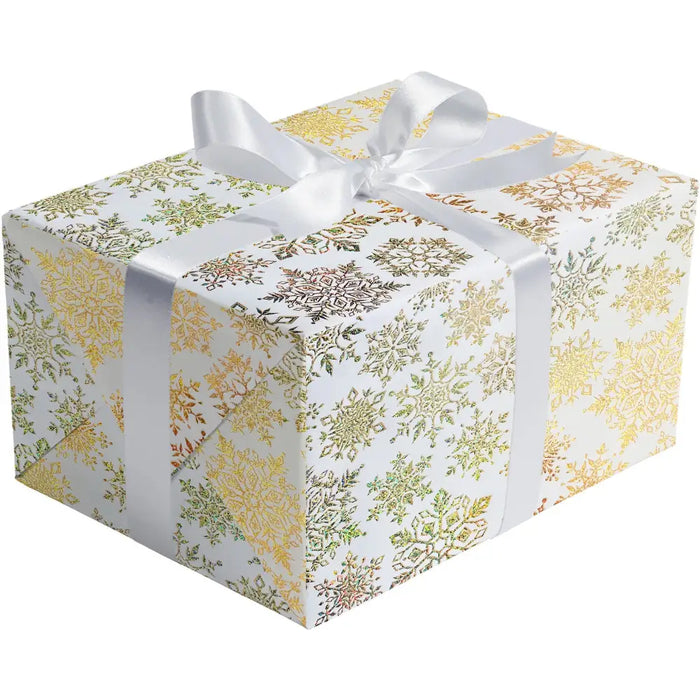 Gift Wrap - Sparkleflake Gold White (Recycled Fiber) - 