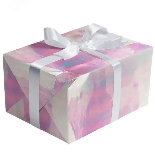 Gift Wrap - White Iridescent - Laminated - Mac Paper Supply