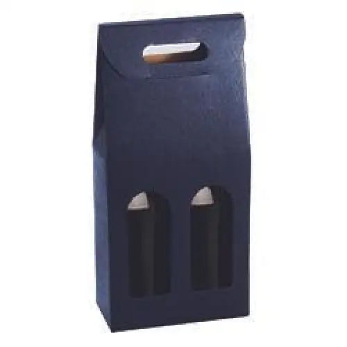 Macpaper.com - Juta Blue - 2 Bottle Wine Carrier w/ Window — Mac Paper ...