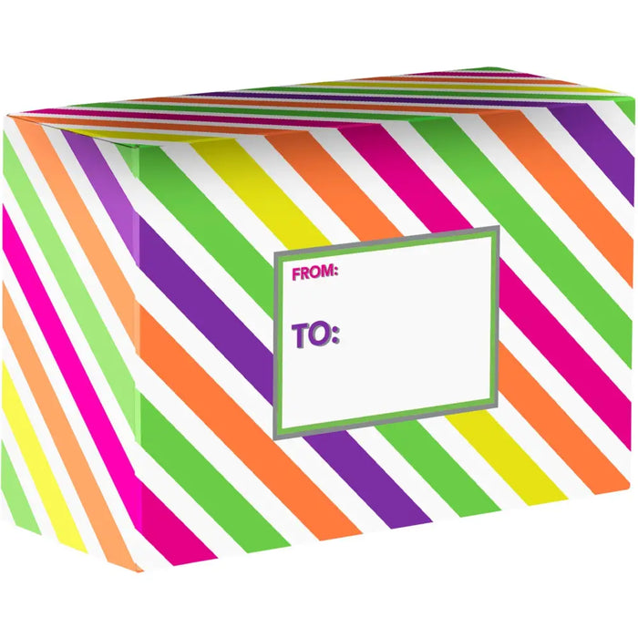 Mailing Box - Neon Stripe - Medium 12x 9x 6 (42 Count) - 