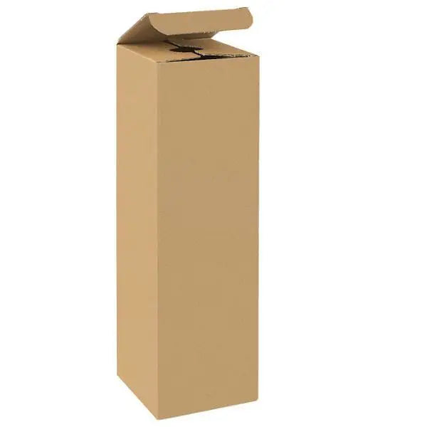 Natural Kraft - 1 Bottle Box - End Opening - 3-1/2 x 1-1/2 x 13-38     50/ctn - Mac Paper Supply