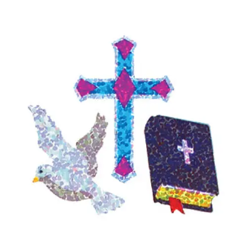 Prismatic Stickers - Christian - Dove / Cross / Bible - 