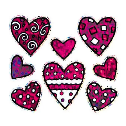 Prismatic Stickers - Hearts / Valentines - BS7009