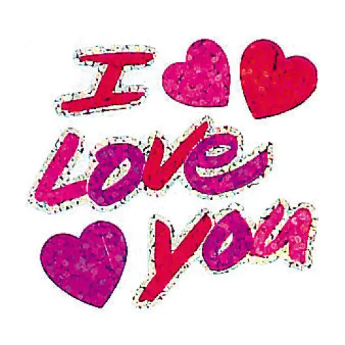 Prismatic Stickers - Hearts / Valentines - I Love You w/ 