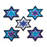 Prismatic Stickers - Judaic - Micro Stars of David / Blue - 