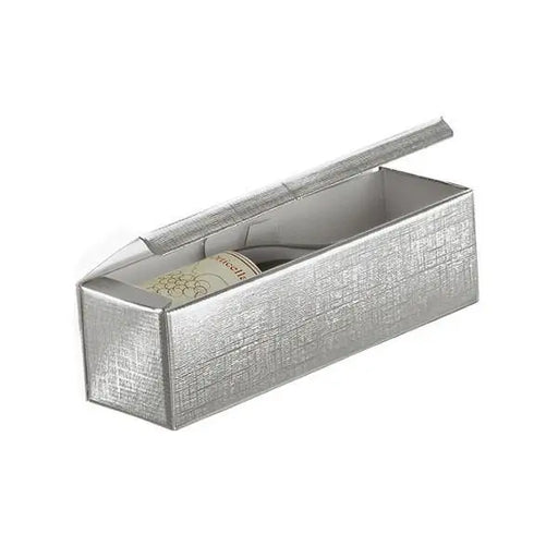 Seta Argento - 1 Bottle Box - Silver Linen Foil Embossed 3-3/4 x 3-3/4 x 13-3/8   100/ctn - Mac Paper Supply