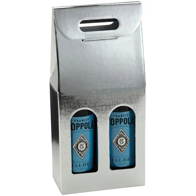 Macpaper.com - Seta Argento - 2 Bottle Carrier - Silver — Mac Paper Supply