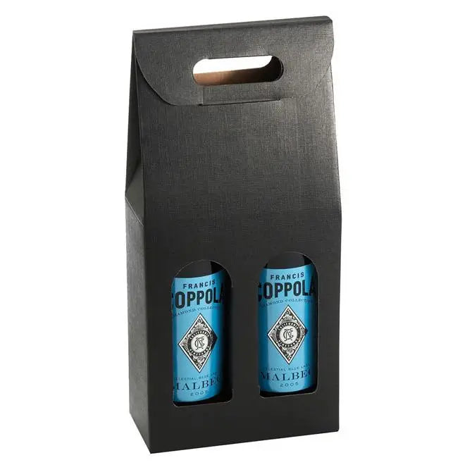 Macpaper.com - Seta Nero - 2 Bottle Carrier - Black Linen — Mac Paper ...