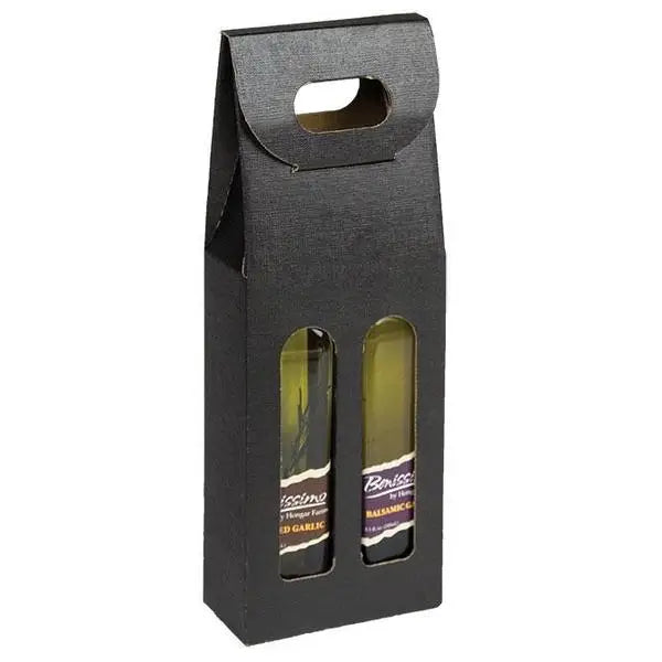 Nero Tall (200 ml) 2 Bottle Olive Oil Carrier - 4-1/4 x 2-1/8 x 12  50/cs - Mac Paper Supply